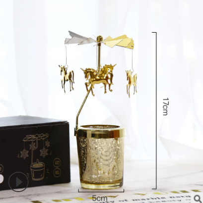 Golden Carousel Candle Holder