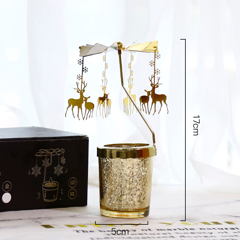 Golden Carousel Candle Holder
