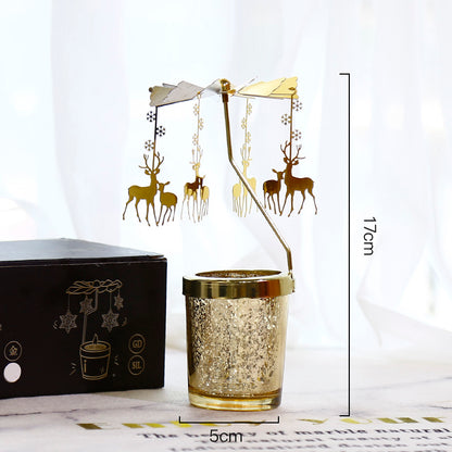 Golden Carousel Candle Holder