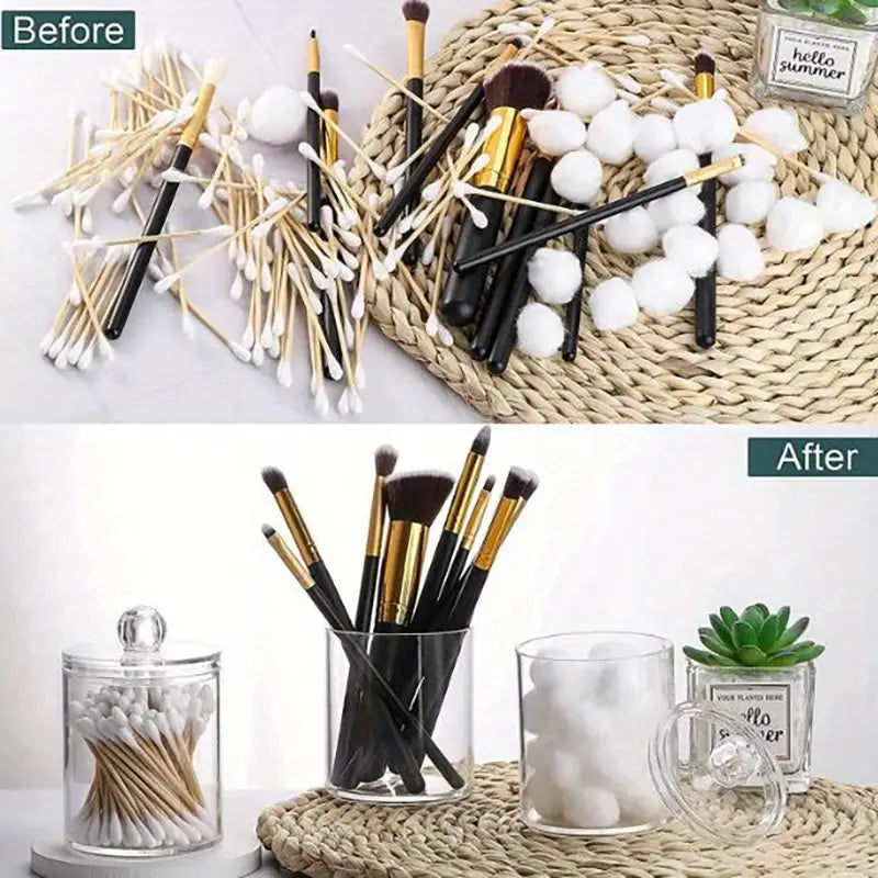 3-Piece Cotton Pad & Swab Organiser Set