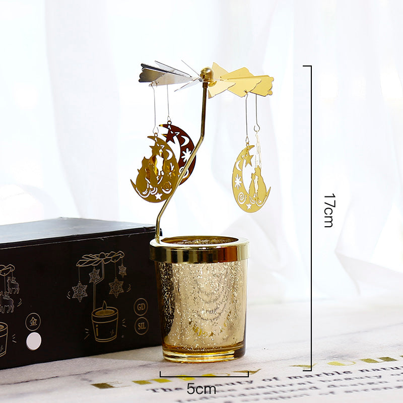 Golden Carousel Candle Holder