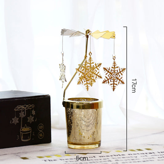 Golden Carousel Candle Holder