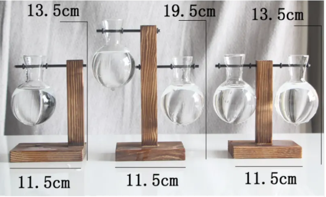 Wooden Frame Glass Bud Vase