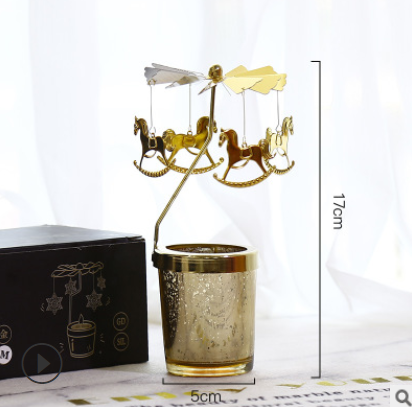 Golden Carousel Candle Holder