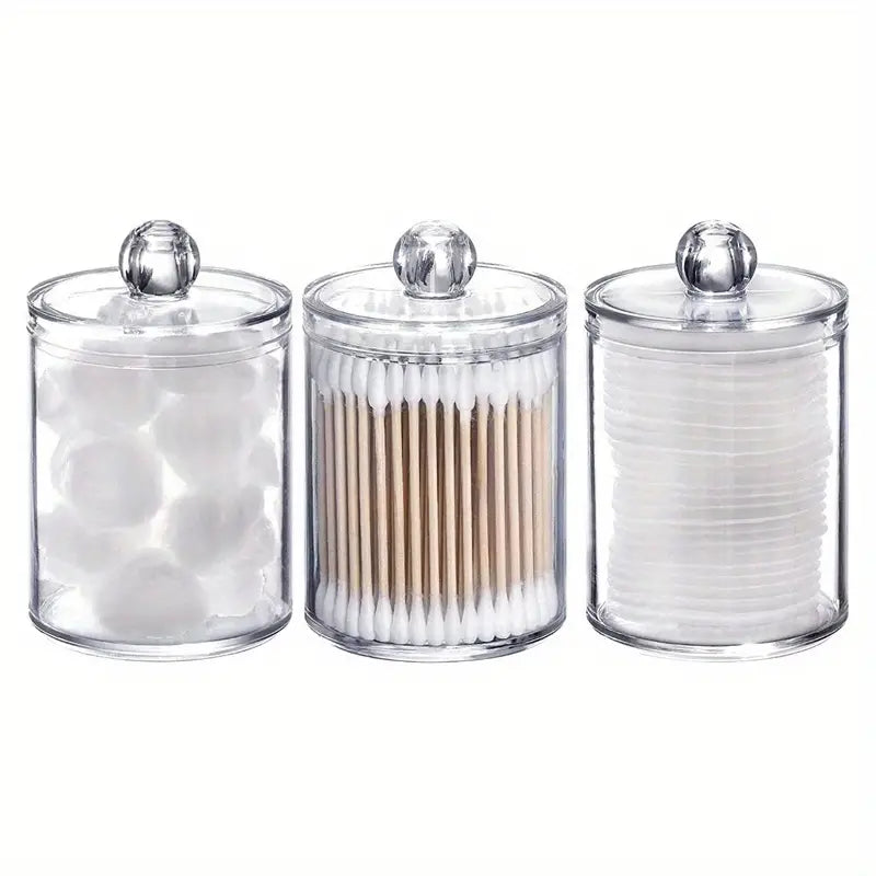3-Piece Cotton Pad & Swab Organiser Set